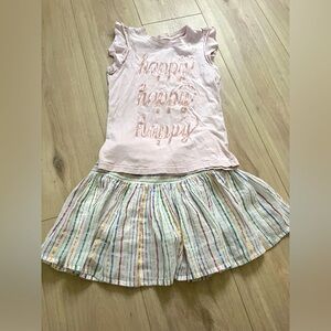 Peek Girls 6/7 Happy Tee and Skirt bundle